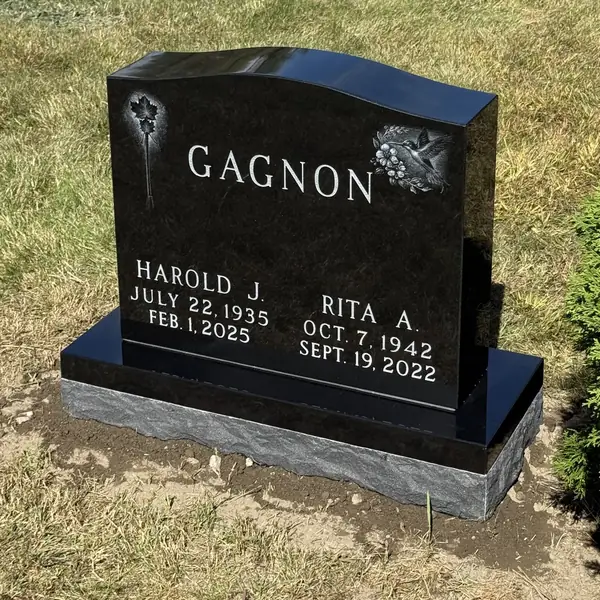 Classic upright granite monument — example 79