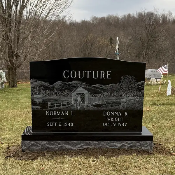 Classic upright granite monument — example 86