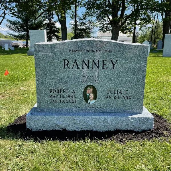 Classic upright granite monument — example 91