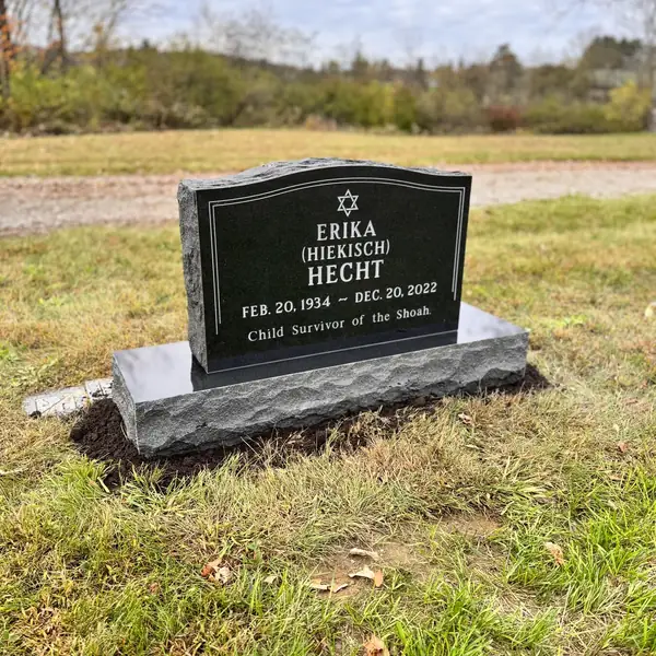 Classic upright granite monument — example 93