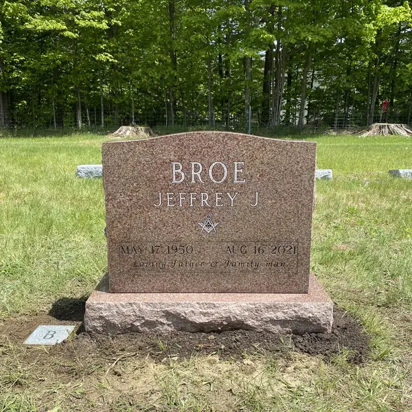 Classic upright granite monument — example 97