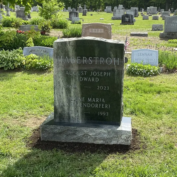 Classic upright granite monument — example 112