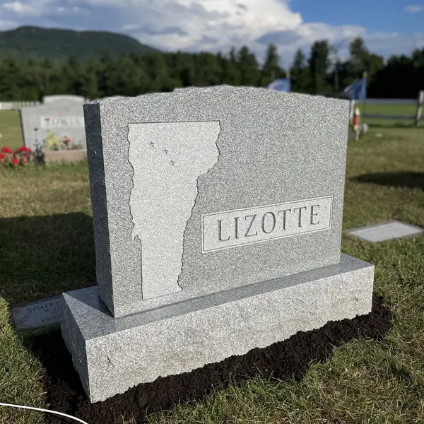 Classic upright granite monument — example 124