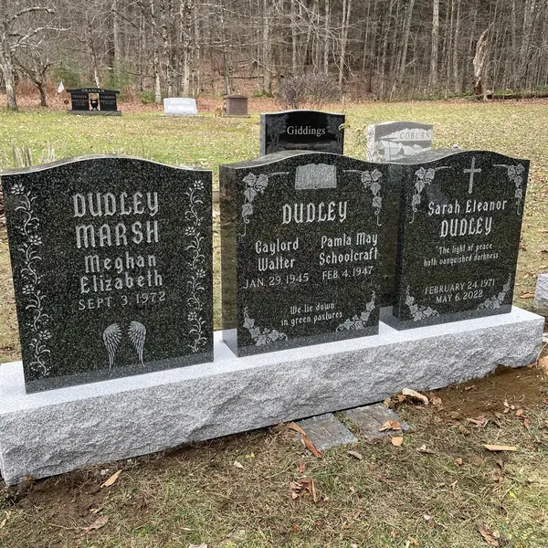 Classic upright granite monument — example 133