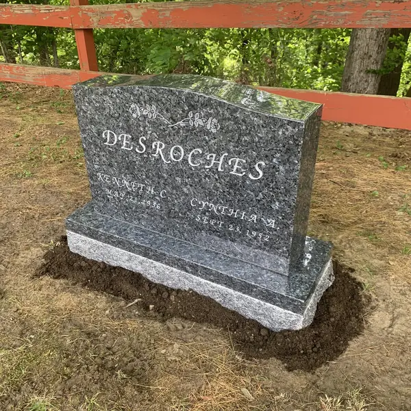 Classic upright granite monument — example 143