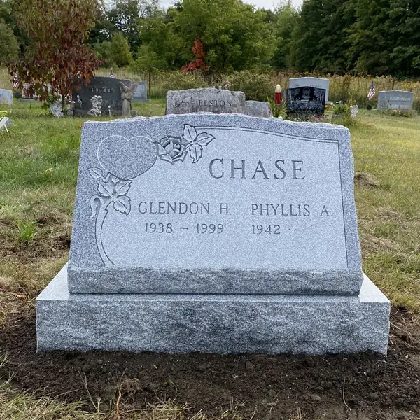 Slant monument in granite