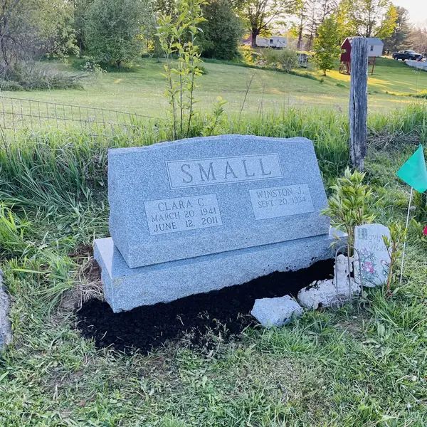Slant monument in granite