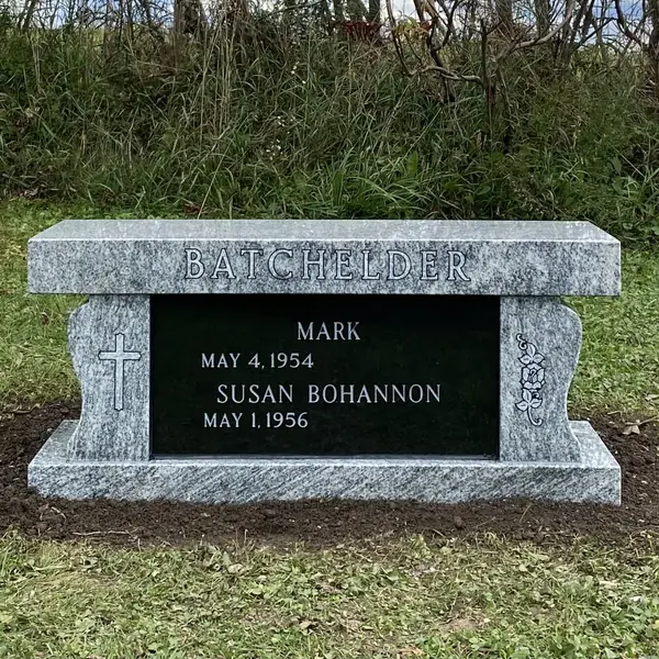 Granite cremation bench memorial