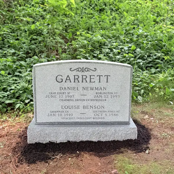 Classic upright granite monument — example 10
