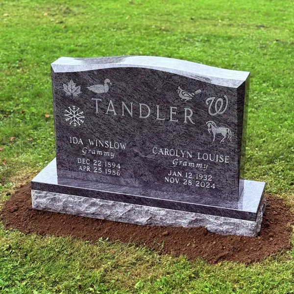 Classic upright granite monument — example 22
