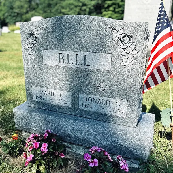 Classic upright granite monument — example 37