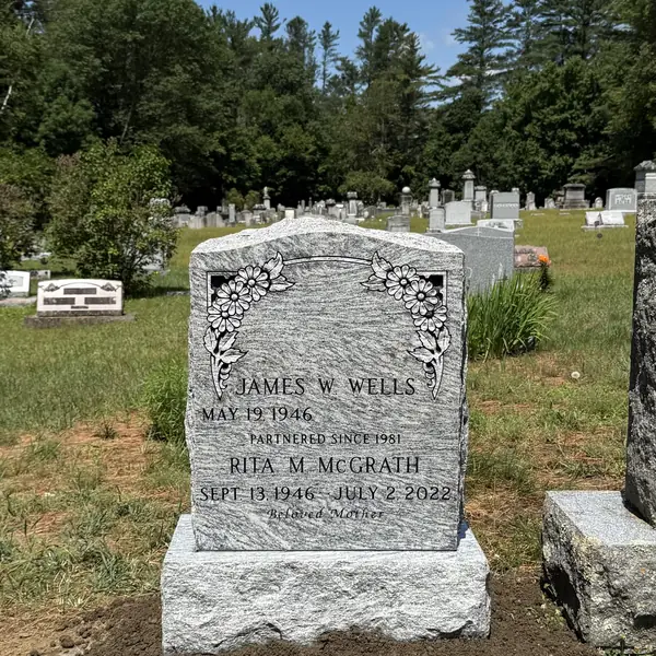 Classic upright granite monument — example 54