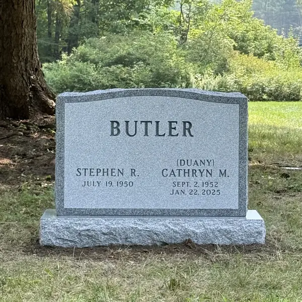 Classic upright granite monument — example 63